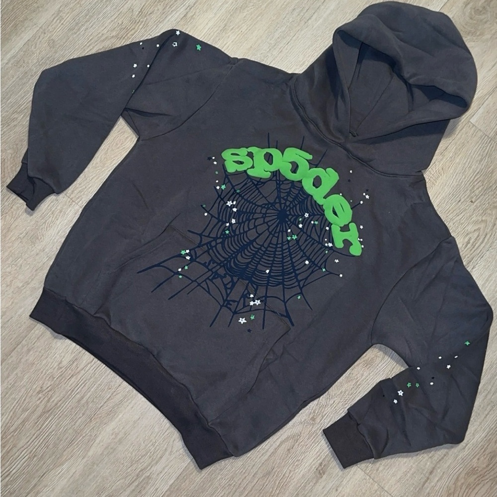 Spider Web Graphic Hoodie - Black